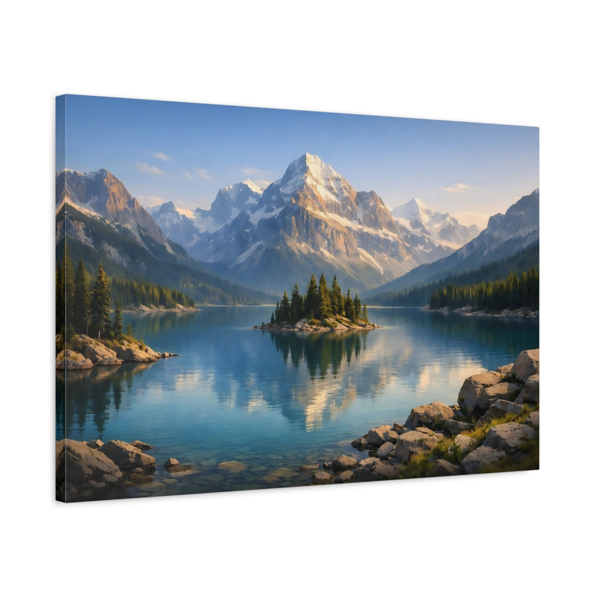 Nature Alpine Lake Mountain - Canvas Wall Art Print