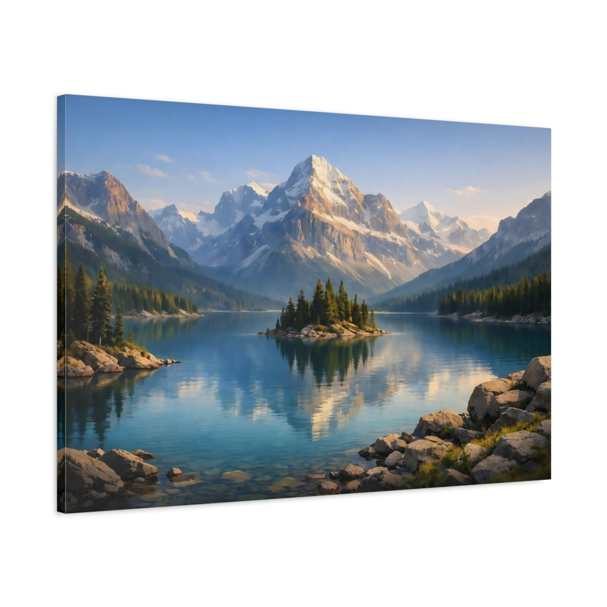 Nature Alpine Lake Mountain - Canvas Wall Art Print
