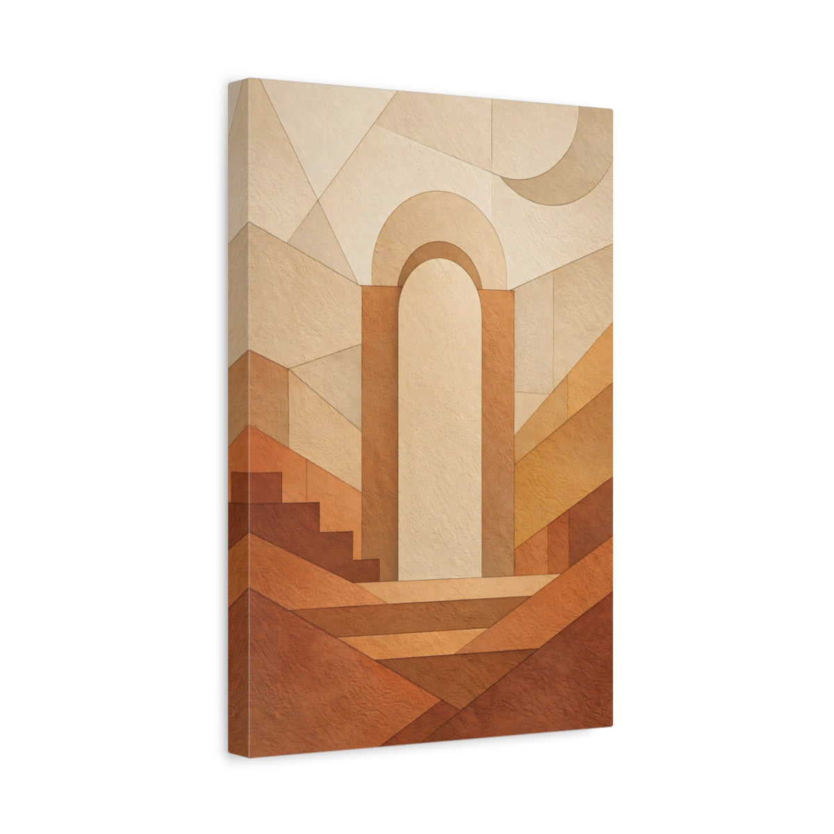 Abstract Archway Brown And Beige - Canvas Wall Art Print