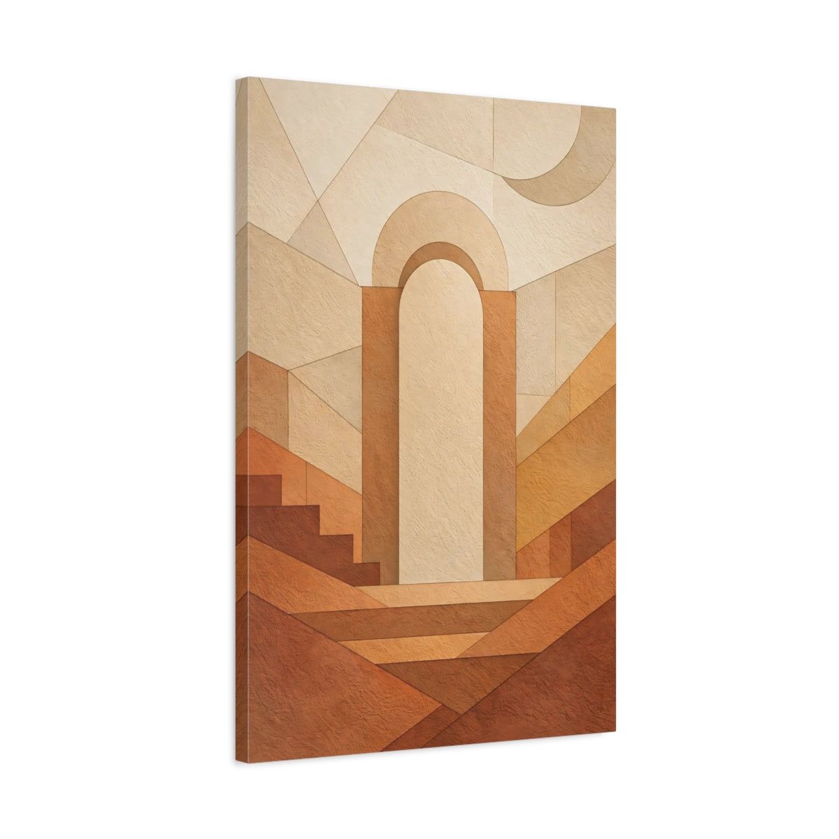 Abstract Archway Brown And Beige - Canvas Wall Art Print
