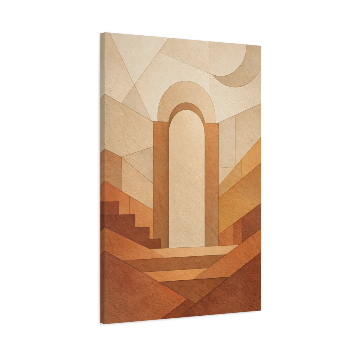 Abstract Archway Brown And Beige - Canvas Wall Art Print