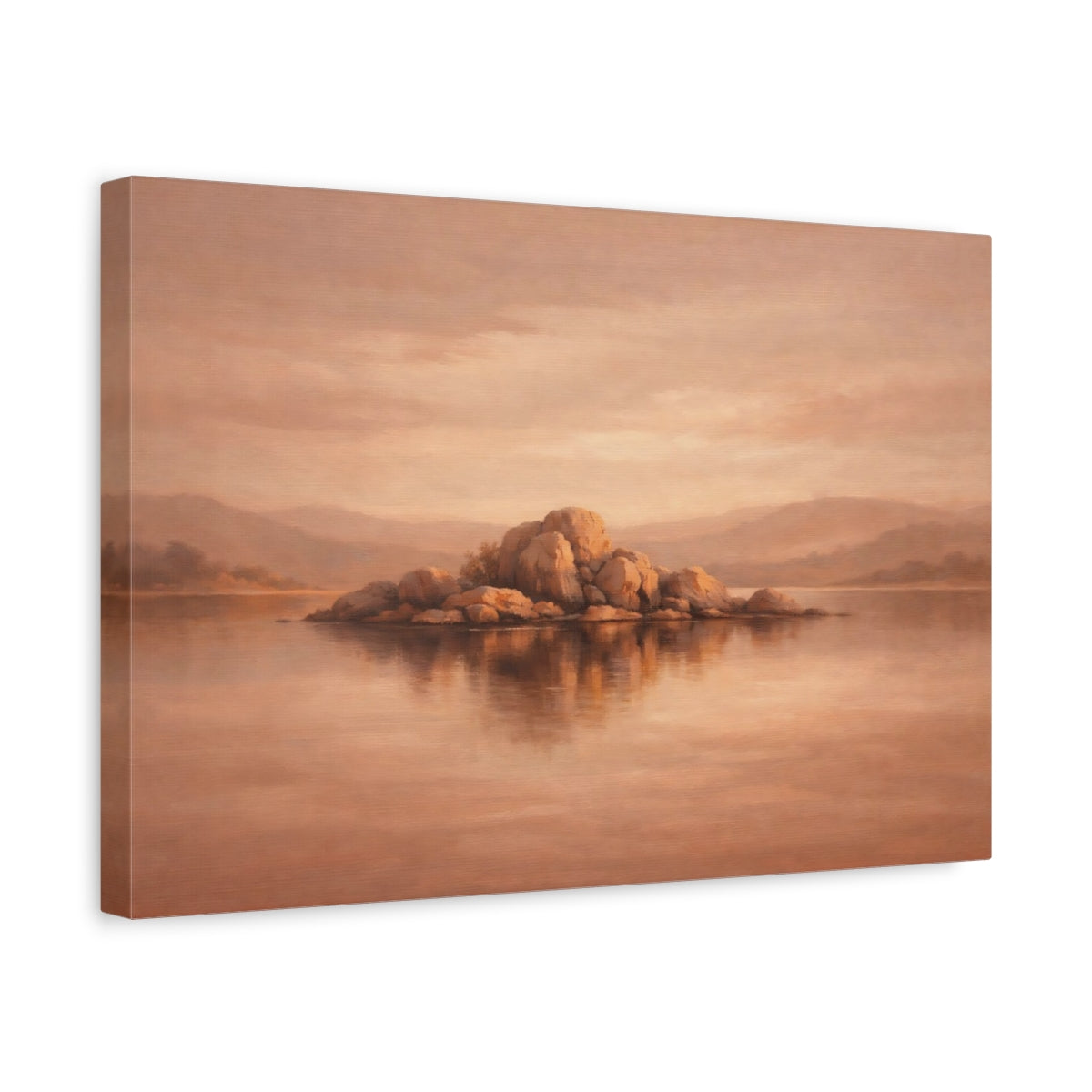 Side Mockup 4. Contemporary Soft Terracotta Minimal Tone shown as stretched canvas wall art