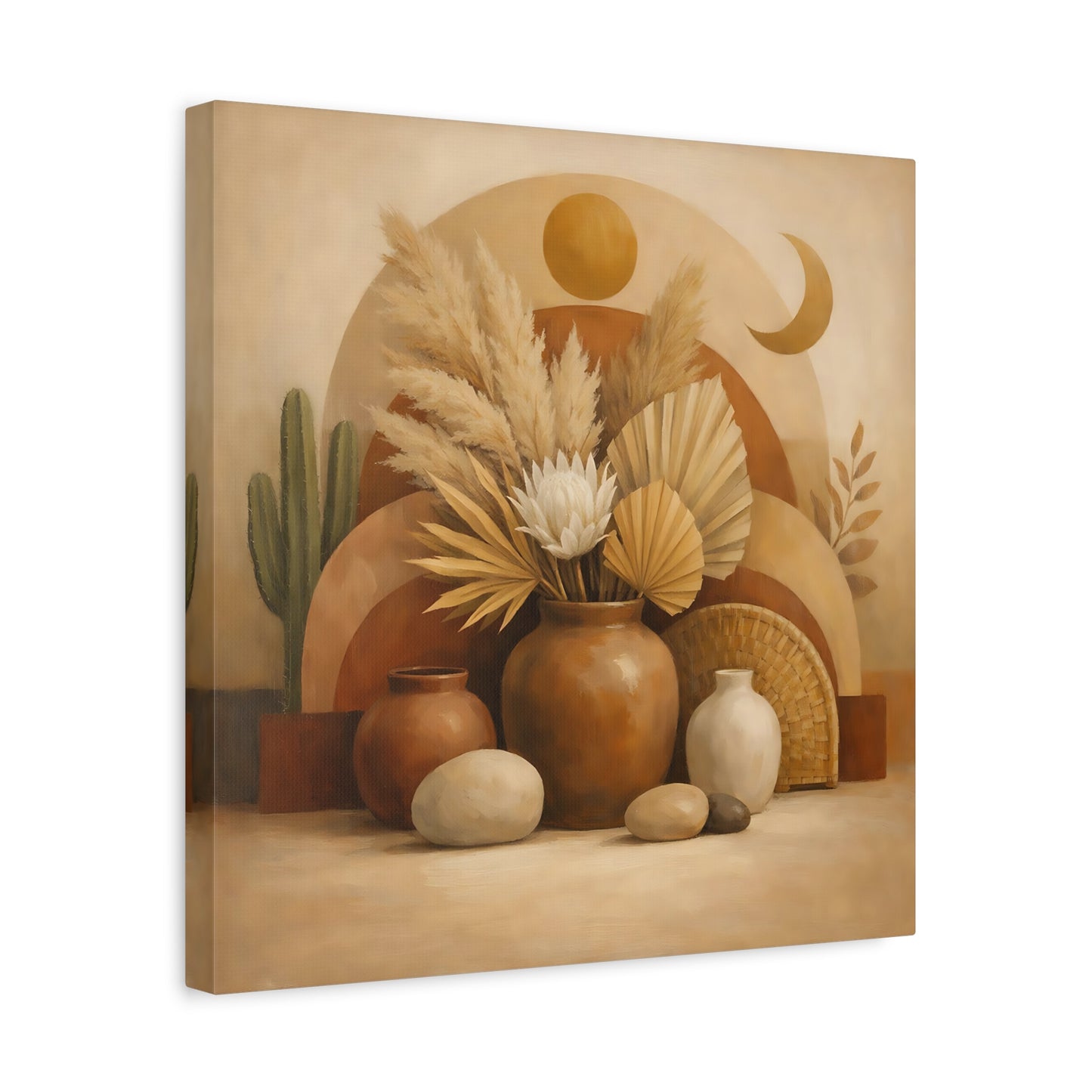 Nature Boho Still Life Brown And Beige - Canvas Wall Art Print