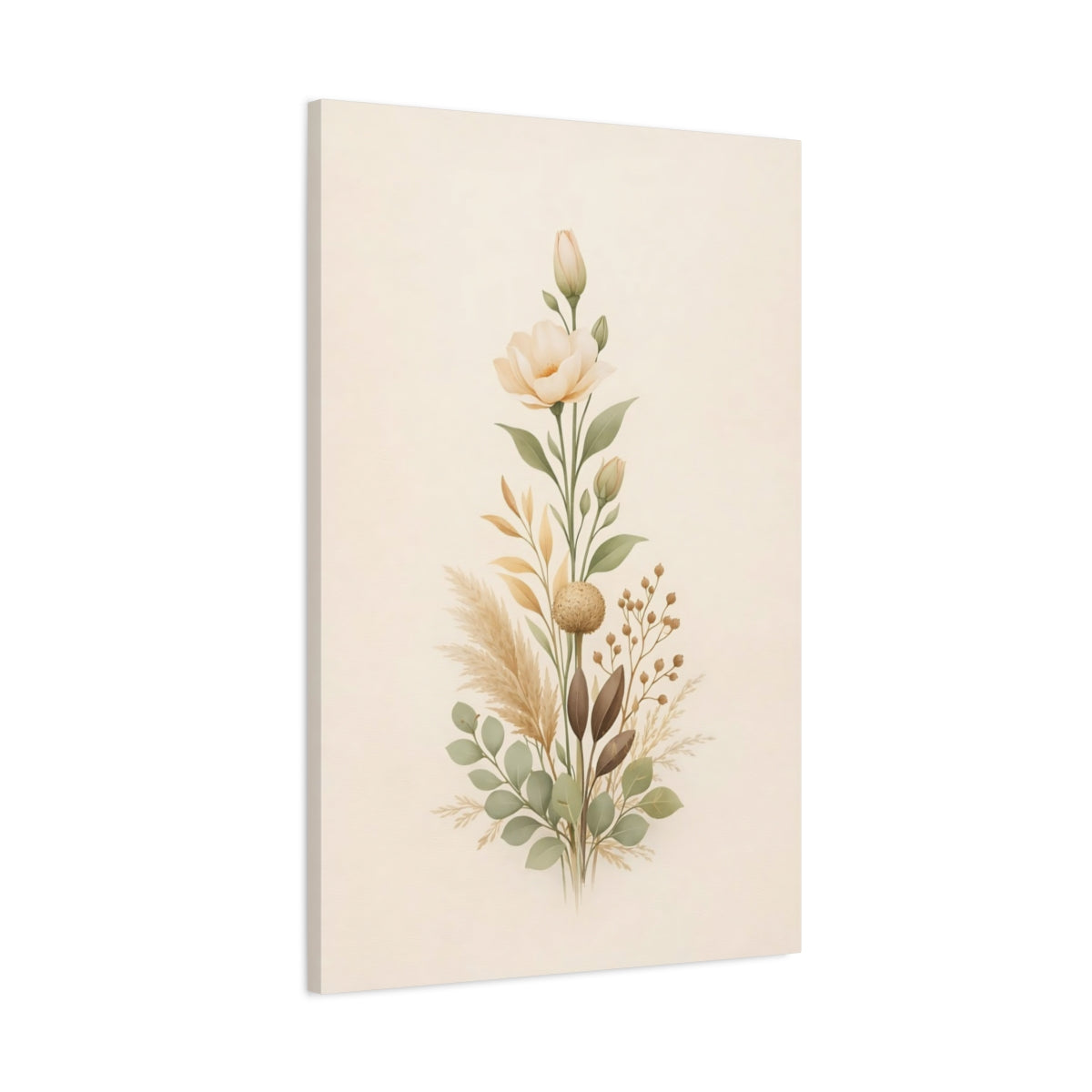 Floral Botanical Bouquet Neutral - Canvas Wall Art Print