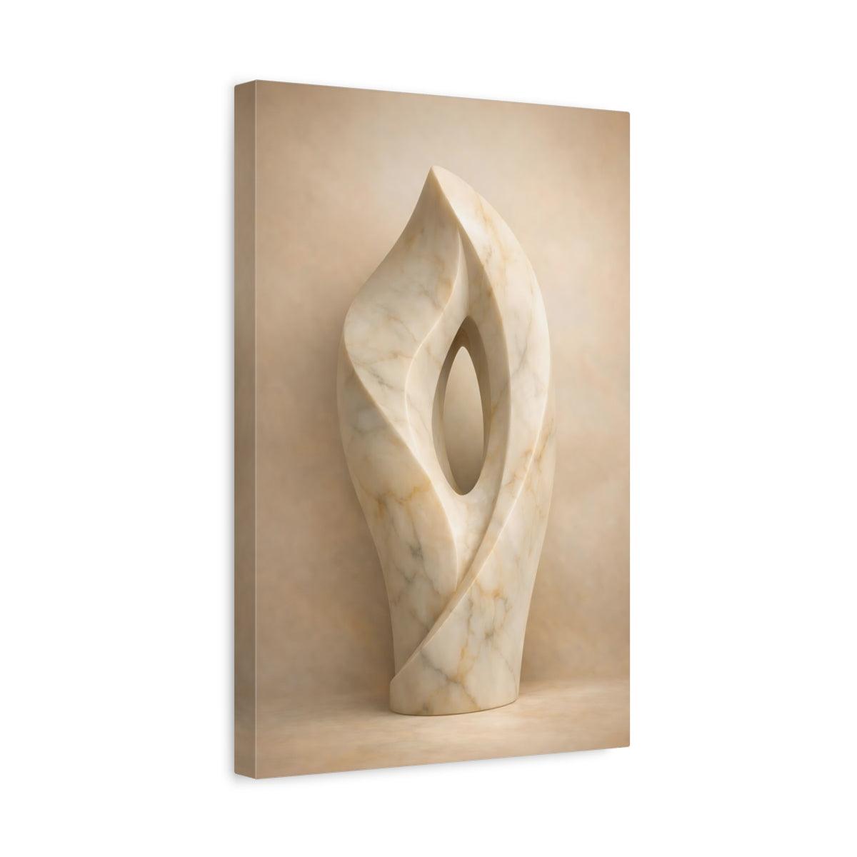 Abstract Marble Sculpture - Canvas Wall Art Print
