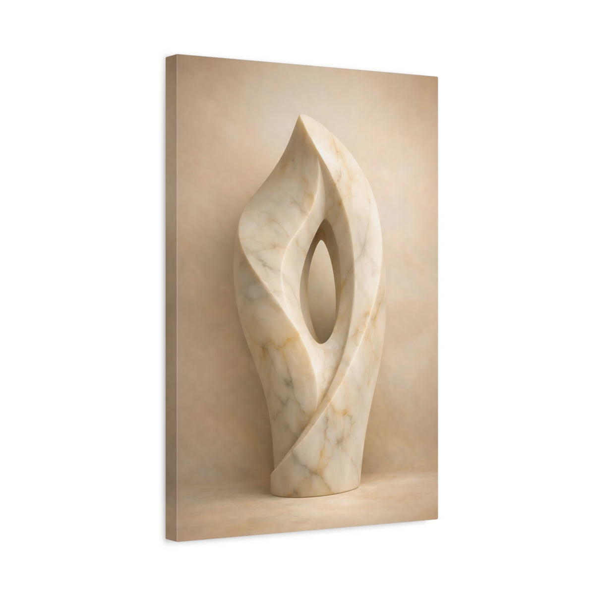 Abstract Marble Sculpture - Canvas Wall Art Print