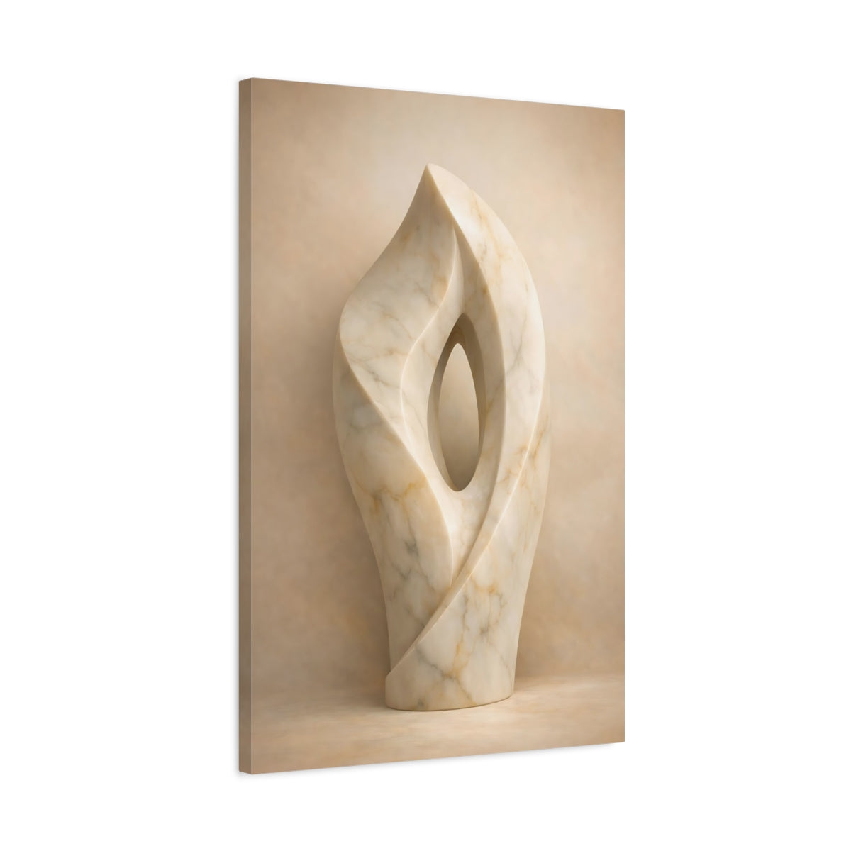 Abstract Marble Sculpture - Canvas Wall Art Print