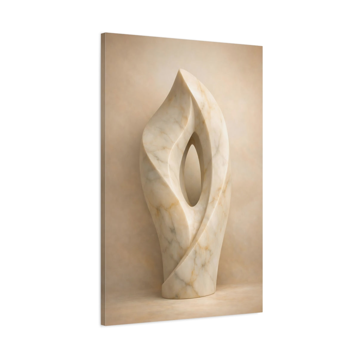 Abstract Marble Sculpture - Canvas Wall Art Print
