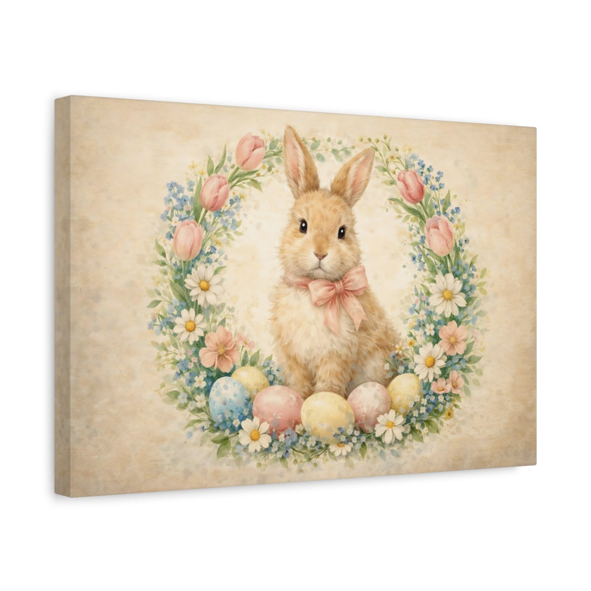 Fairytale Rabbit Pastel Easter Bunny - Canvas Wall Art Print