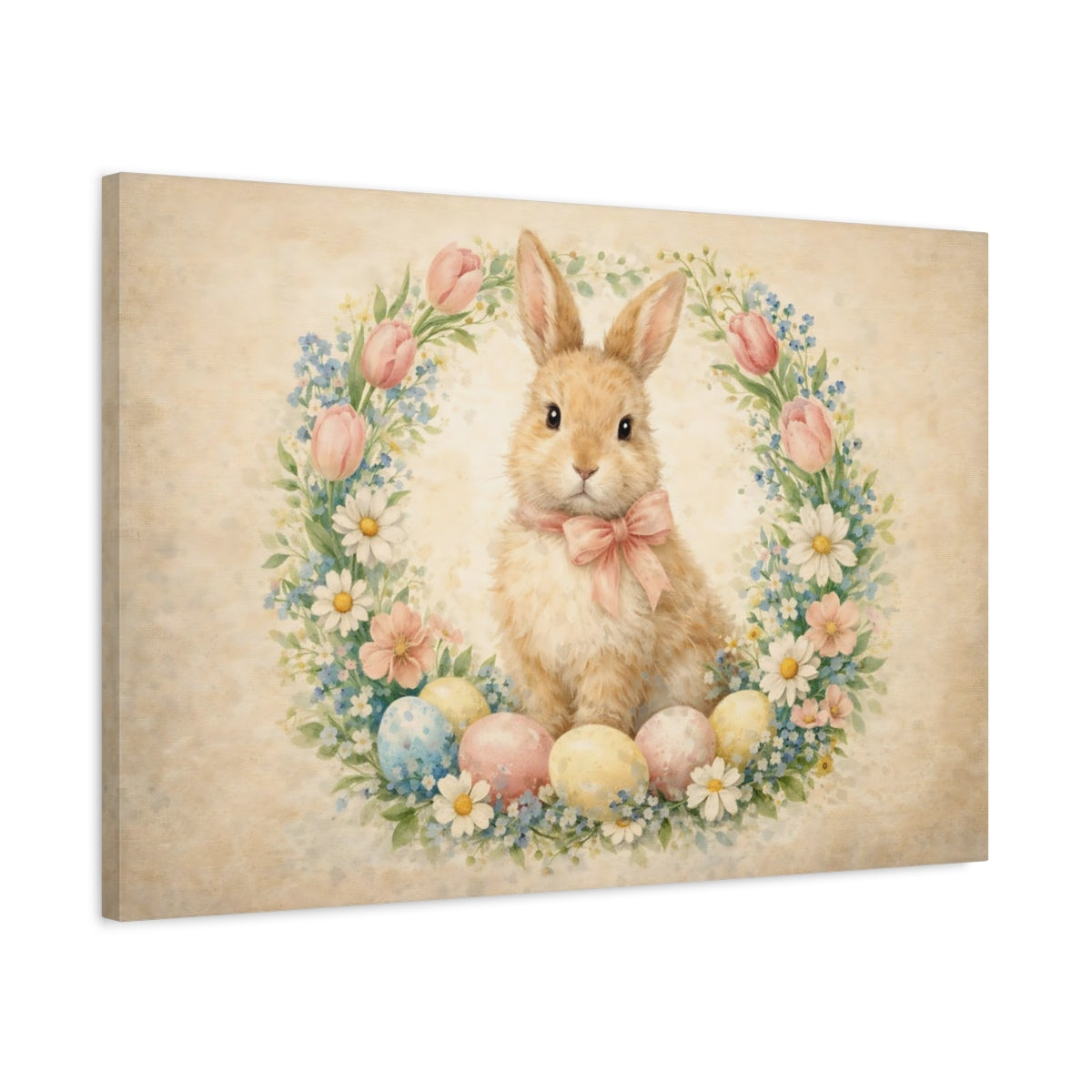 Fairytale Rabbit Pastel Easter Bunny - Canvas Wall Art Print