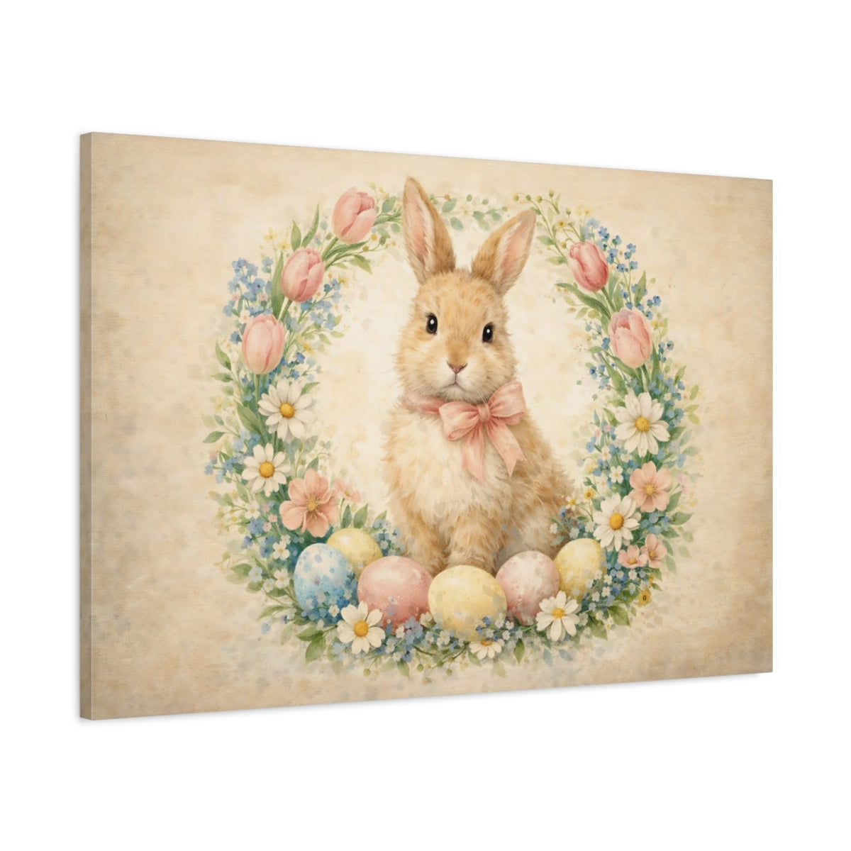 Fairytale Rabbit Pastel Easter Bunny - Canvas Wall Art Print