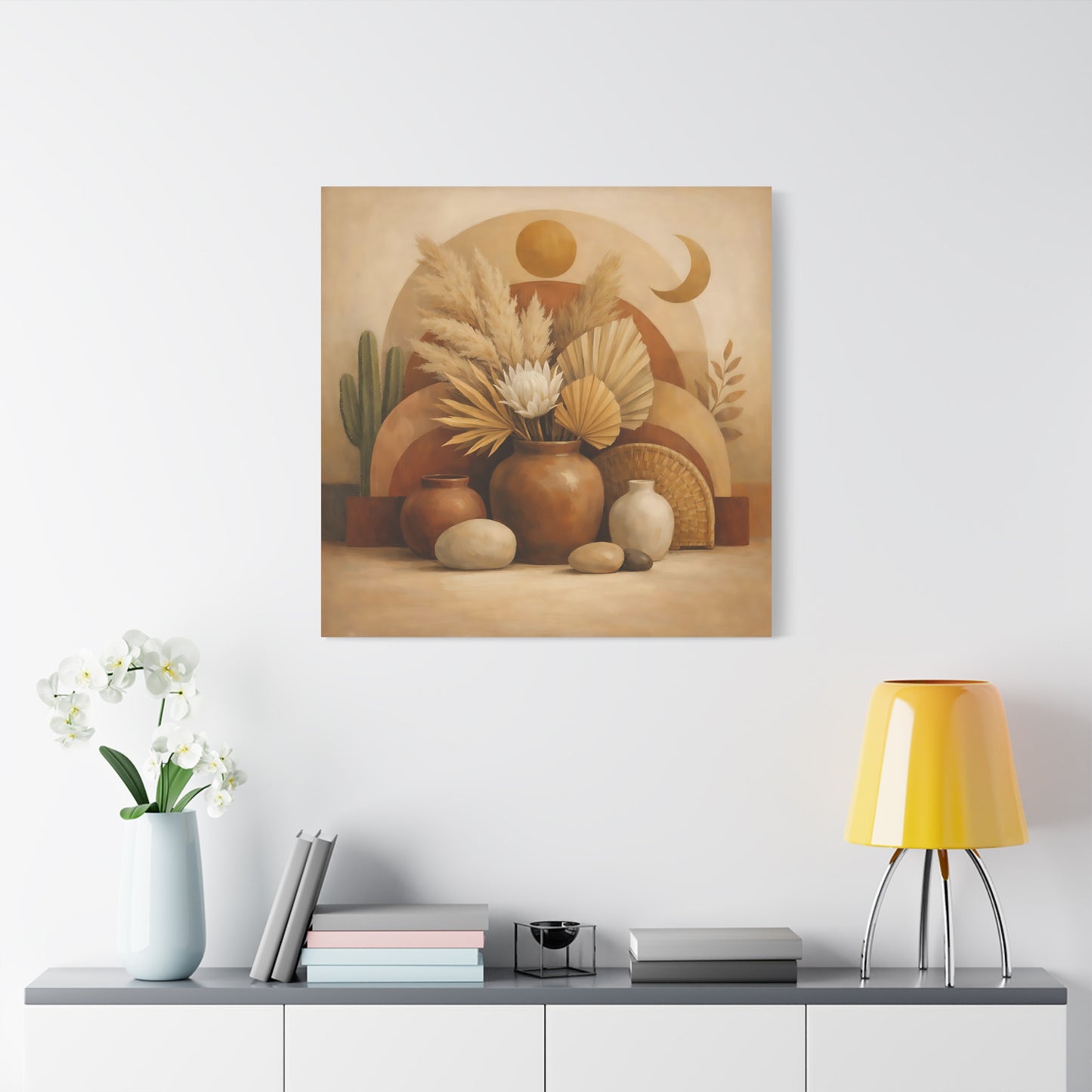 Nature Boho Still Life Brown And Beige - Canvas Wall Art Print