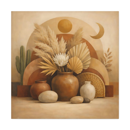 Nature Boho Still Life Brown And Beige - Canvas Wall Art Print