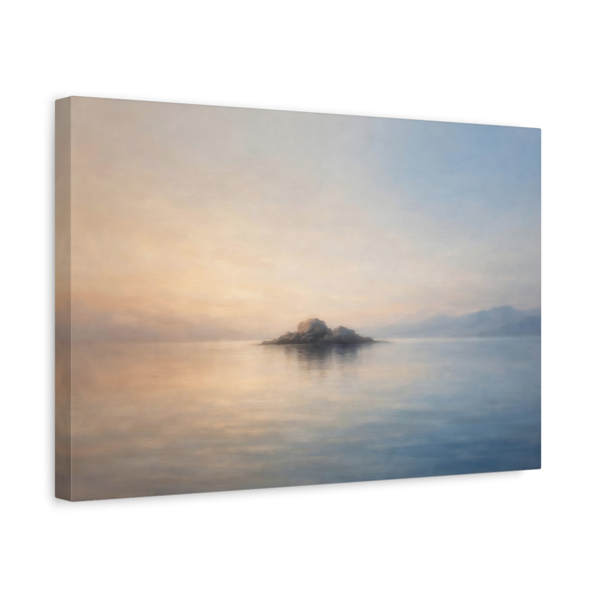 Side Mockup 4. Gradient Abstract Vast Space Minimal Subject Scene shown as stretched canvas wall art