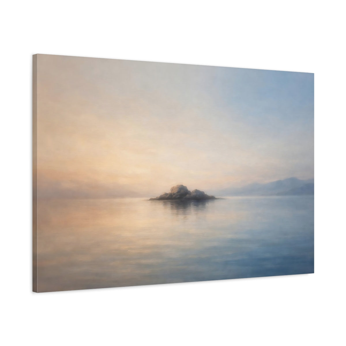 Side Mockup 1. Gradient Abstract Vast Space Minimal Subject Scene shown as stretched canvas wall art