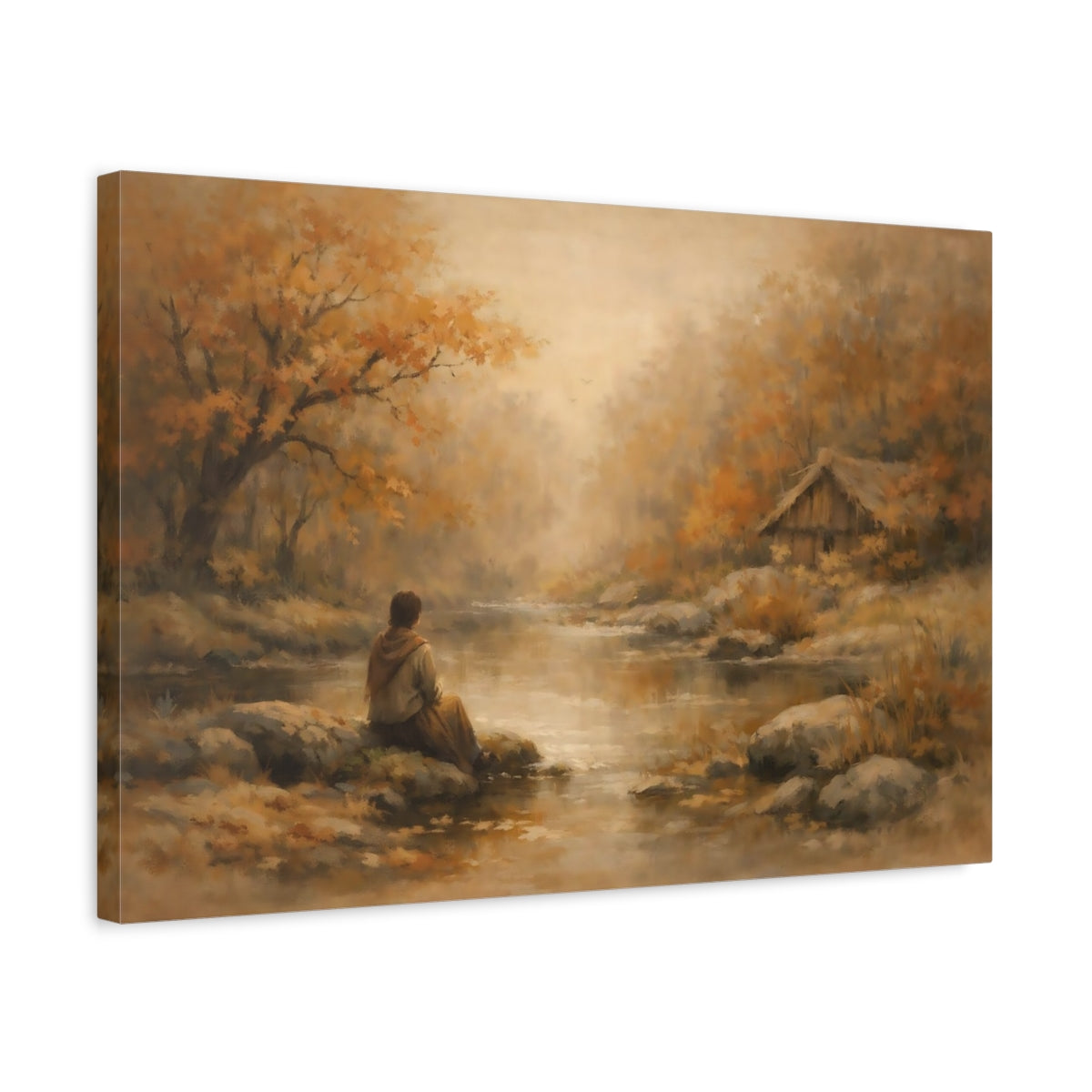Nature Autumn Landscape Golden - Canvas Wall Art Print