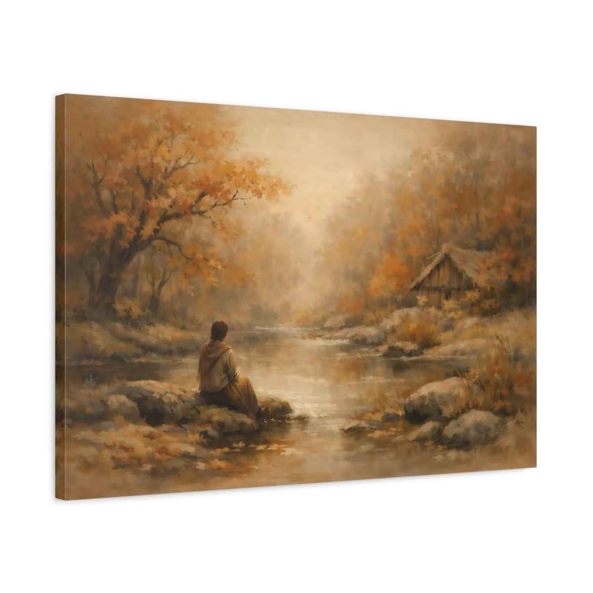 Nature Autumn Landscape Golden - Canvas Wall Art Print