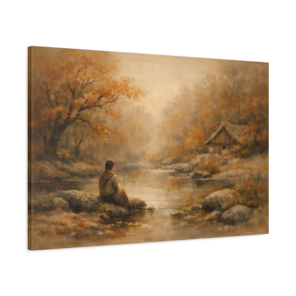 Nature Autumn Landscape Golden - Canvas Wall Art Print