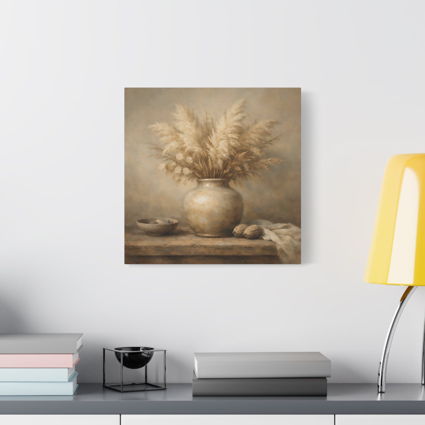 Nature Pampas Grass Brown And Beige - Canvas Wall Art Print