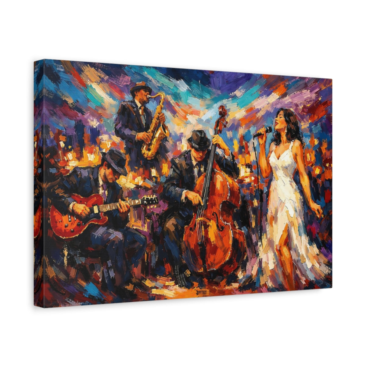 Abstract Jazz Band Canvas Wall Art Print - YesArtYes