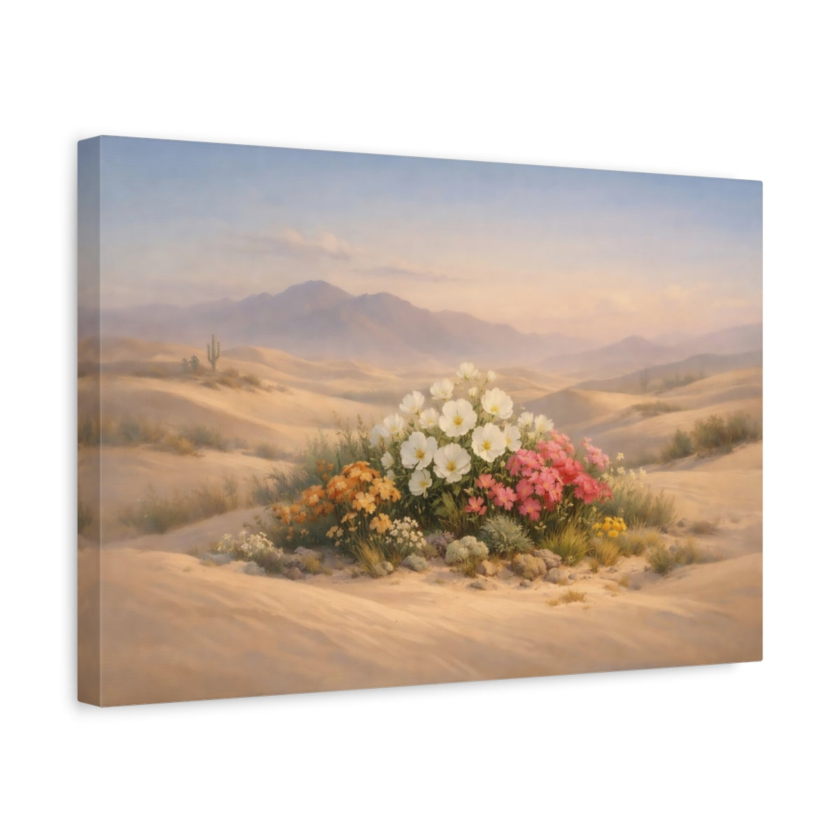 Floral Desert Dunes Flowers Nature - Canvas Wall Art Print