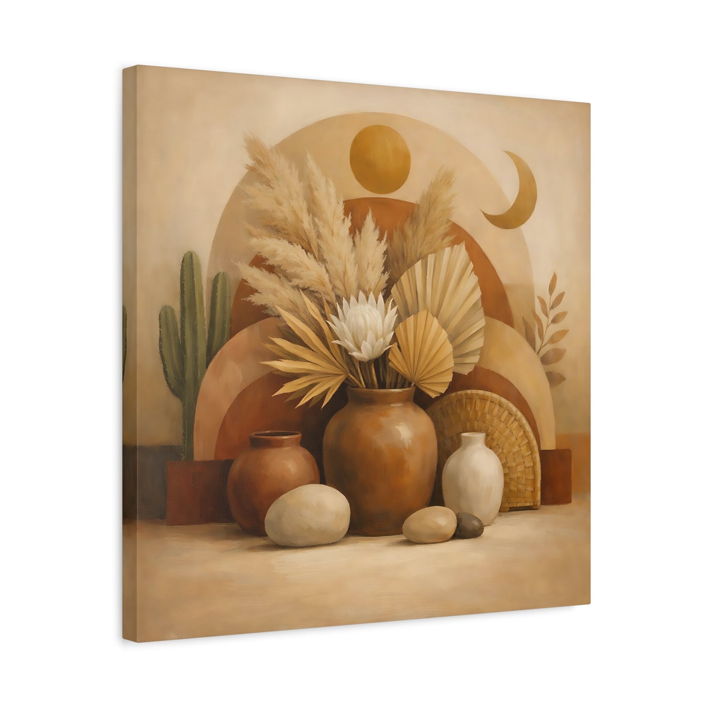 Nature Boho Still Life Brown And Beige - Canvas Wall Art Print