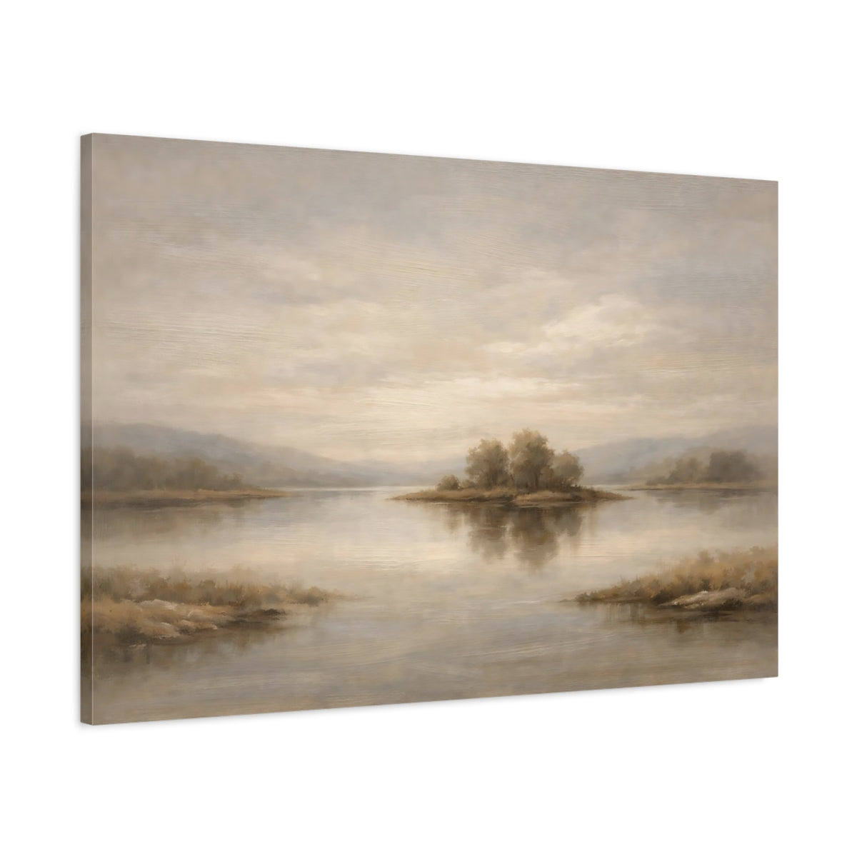 Side Mockup 1. Concrete Texture Thin Sculpted Line Surface shown as stretched canvas wall art