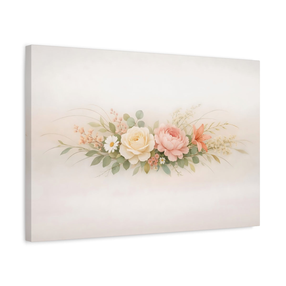 Fleurs à lignes modernes florales - Toile murale imprimée