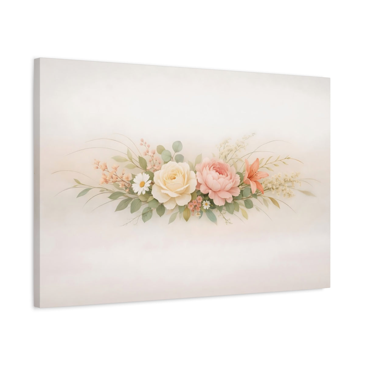 Fleurs à lignes modernes florales - Toile murale imprimée