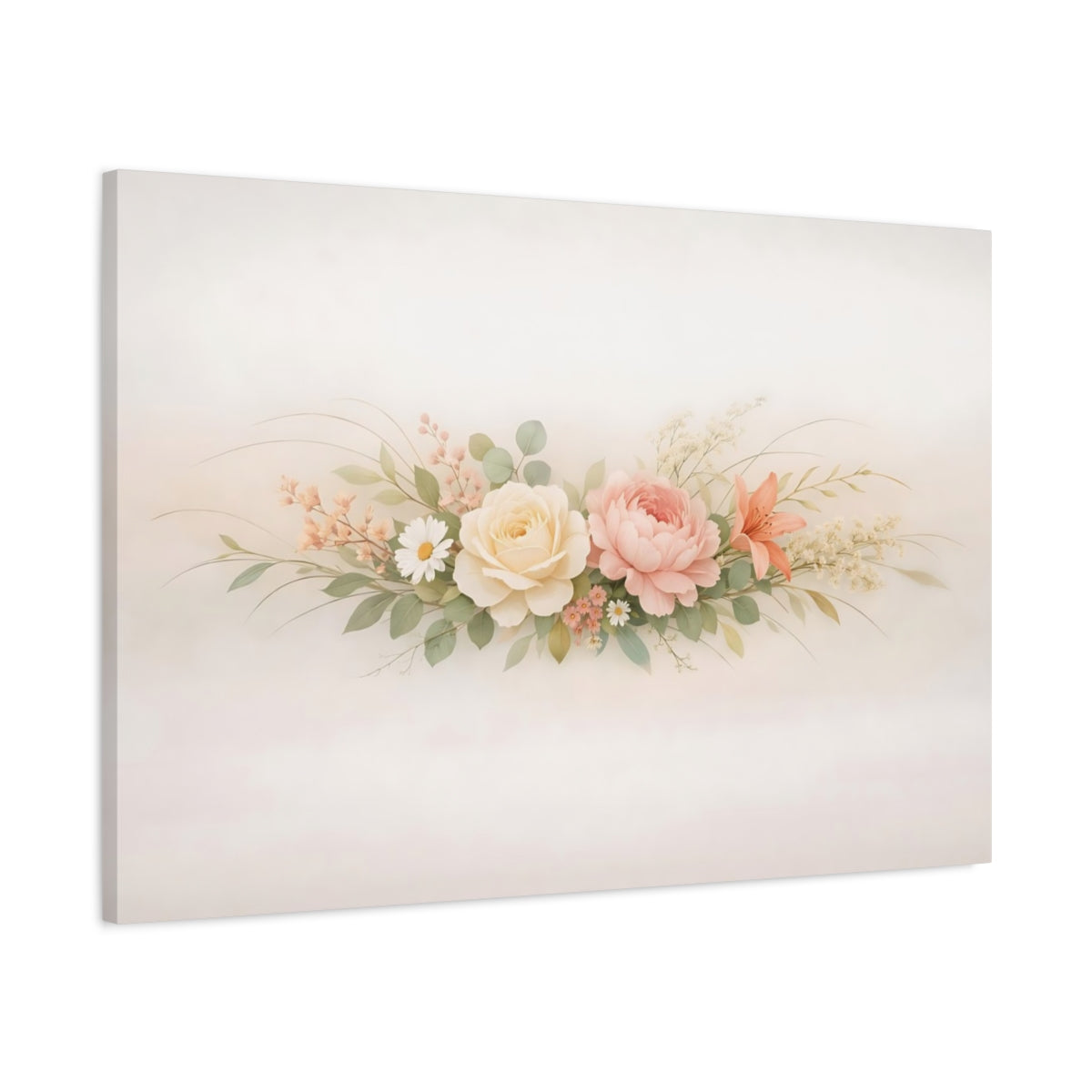 Fleurs à lignes modernes florales - Toile murale imprimée