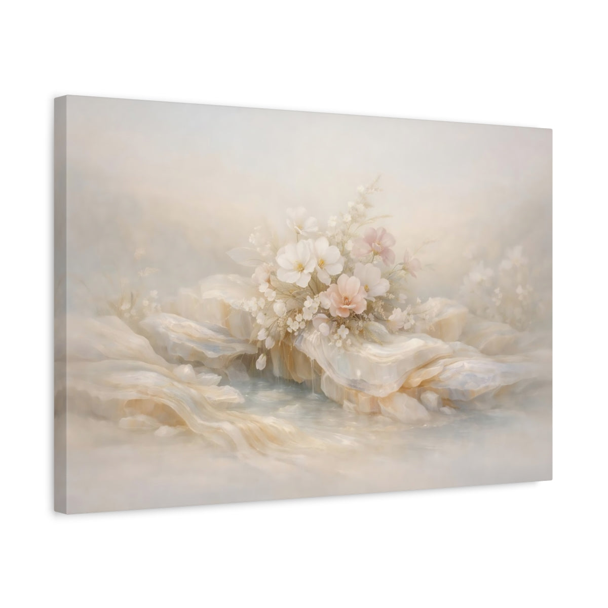 Mineral Flow Flower Delicate Bouquet Floral - Canvas Wall Art Print