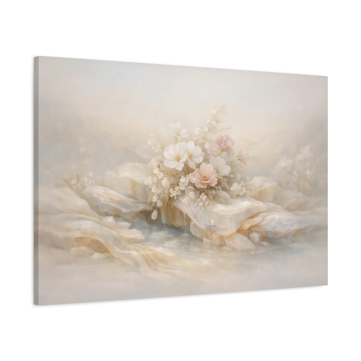 Mineral Flow Flower Delicate Bouquet Floral - Canvas Wall Art Print