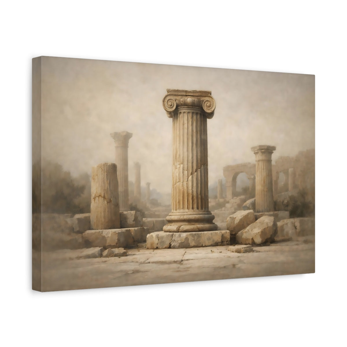 Wabi Sabi Roman Columns Ancient Vintage - Canvas Wall Art Print