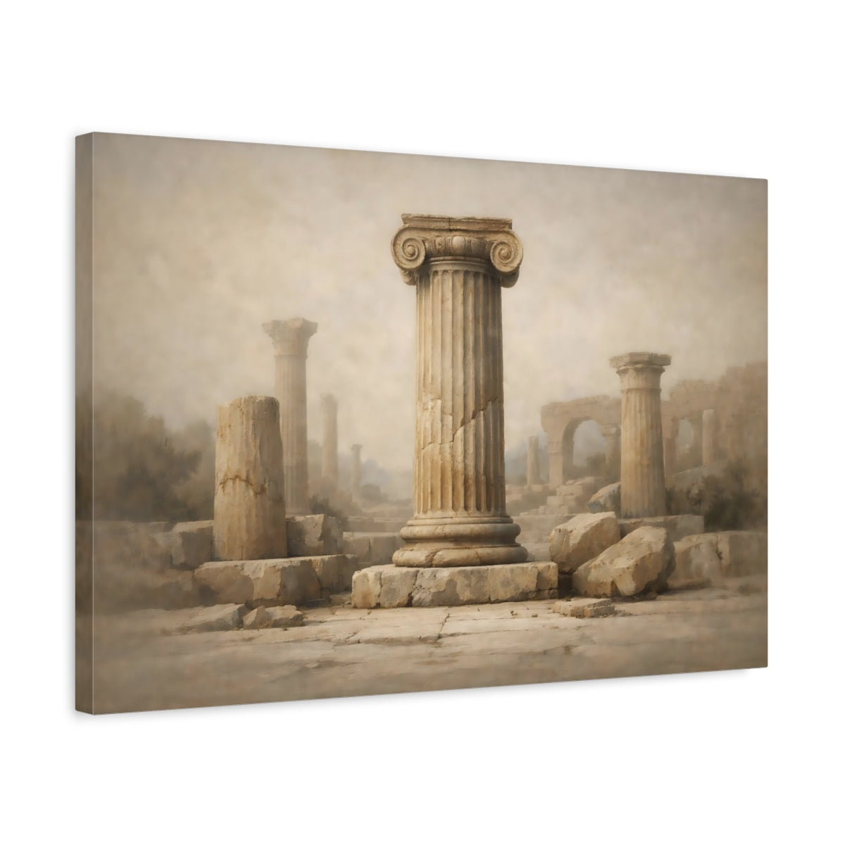 Wabi Sabi Roman Columns Ancient Vintage - Canvas Wall Art Print