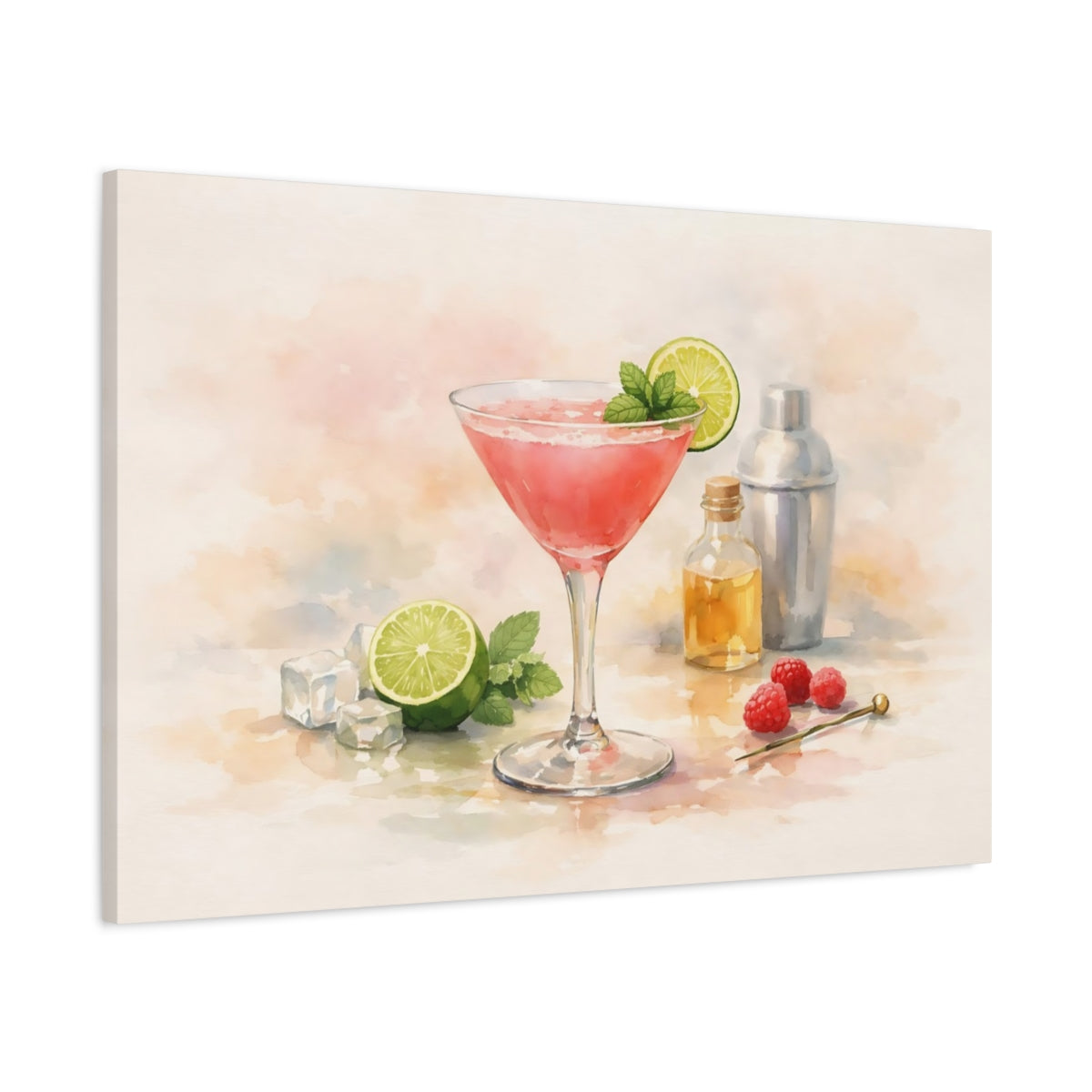Nature Cocktail Pink Art - Canvas Wall Art Print