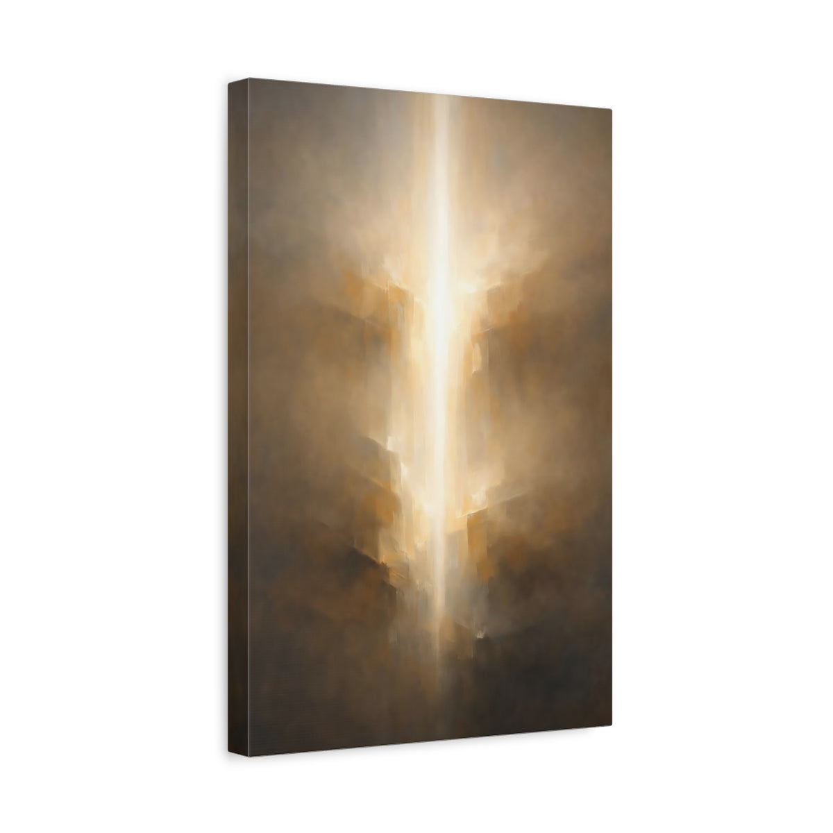 Side Mockup 4. Abstract Ethereal Light Golden Light Abstract shown as stretched canvas wall art