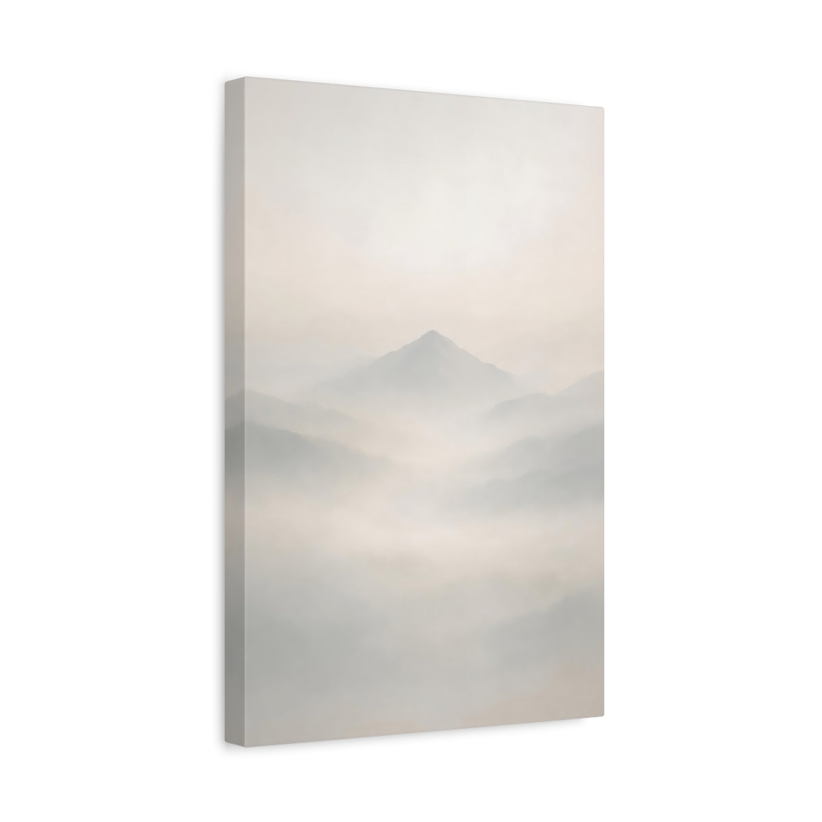 Side Mockup 4. Nature Mountains Misty Mountains shown as stretched canvas wall art