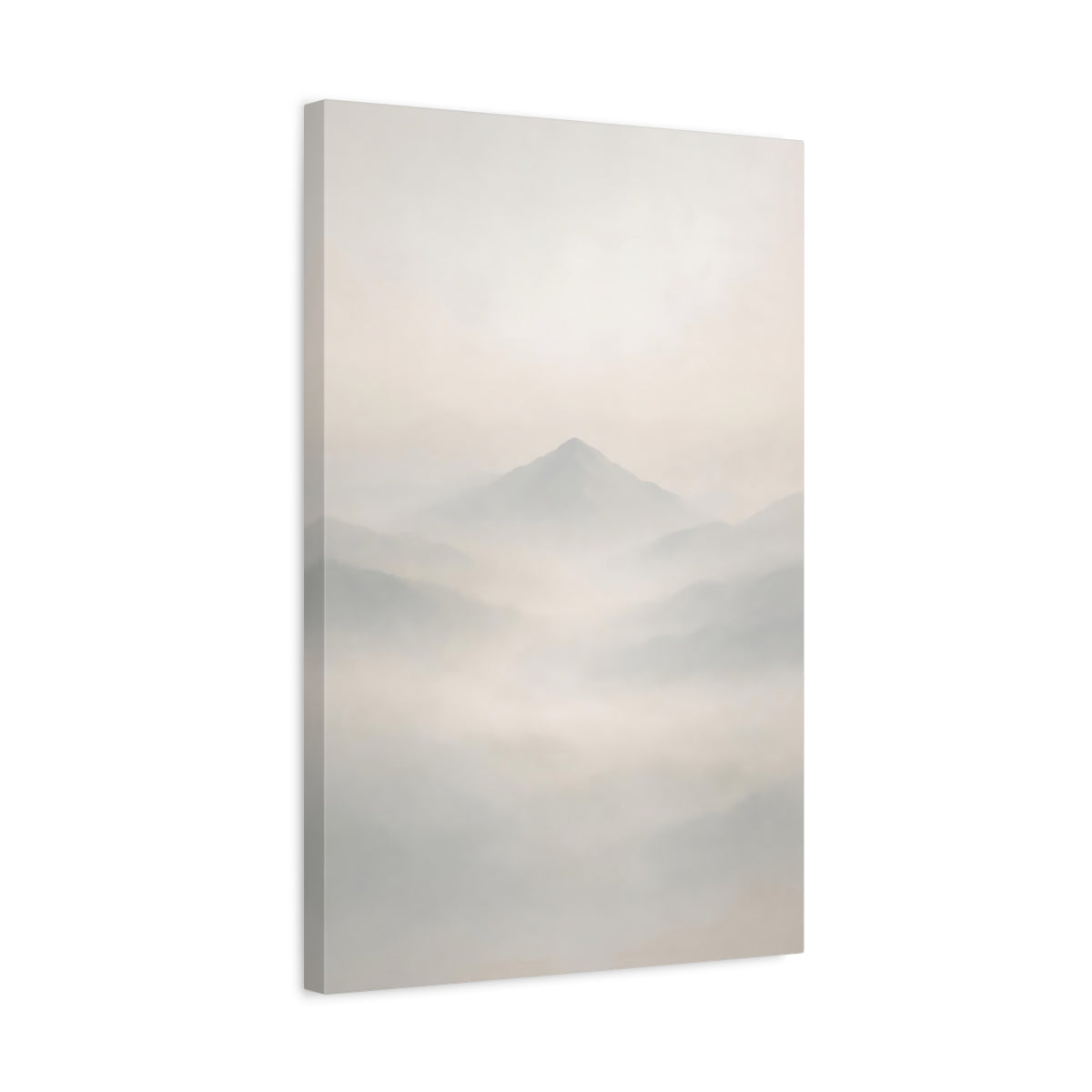 Side Mockup 3. Nature Mountains Misty Mountains shown as stretched canvas wall art