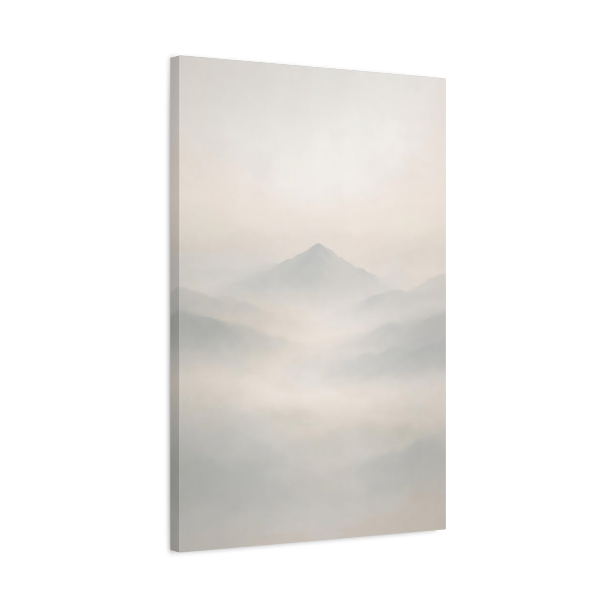 Side Mockup 2. Nature Mountains Misty Mountains shown as stretched canvas wall art