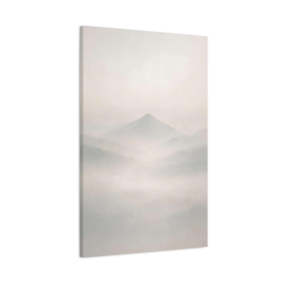 Side Mockup 1. Nature Mountains Misty Mountains shown as stretched canvas wall art