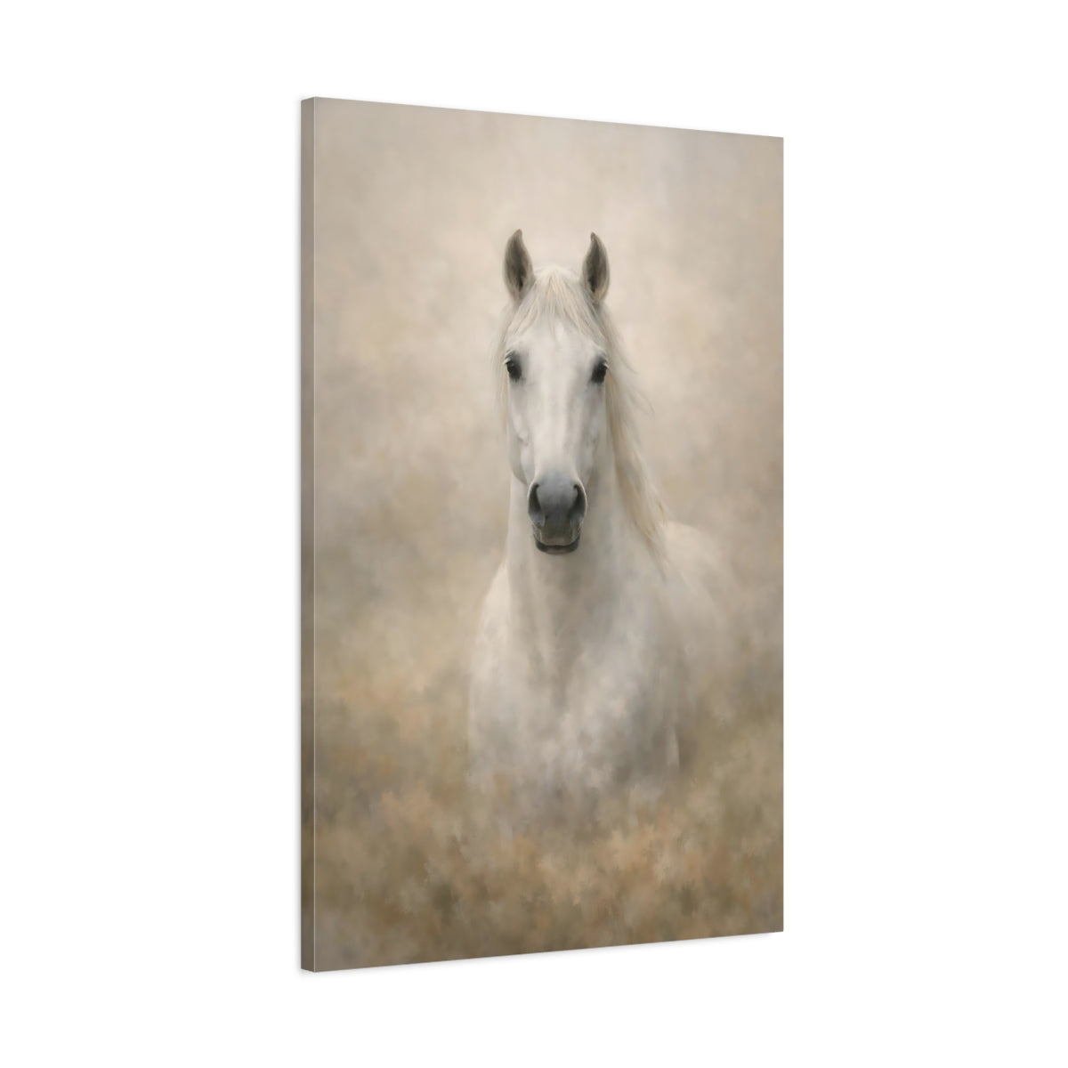 Animals White Horse - Canvas Wall Art Print