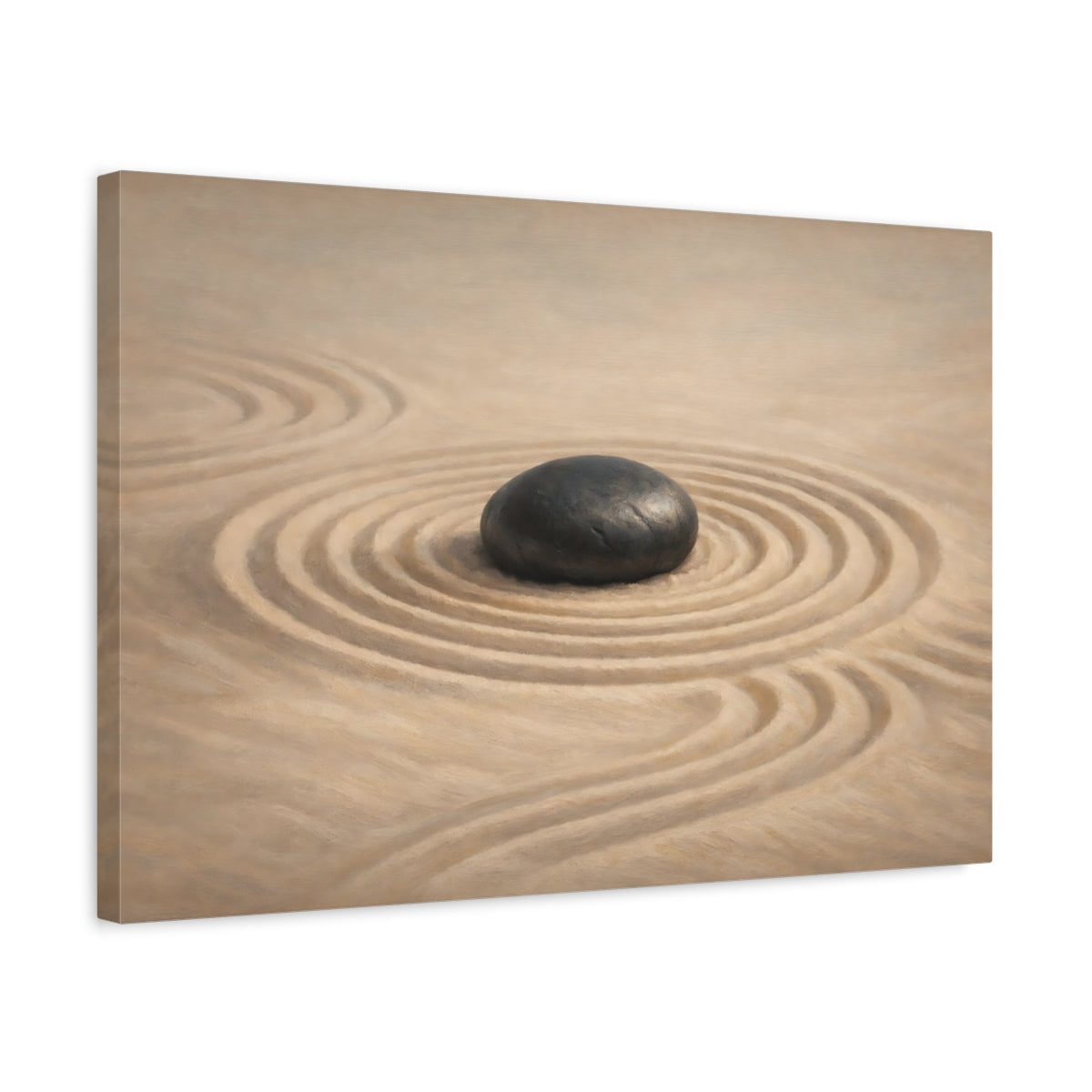 Side Mockup 3. Pop Art Zen Sand Pattern Calm shown as stretched canvas wall art