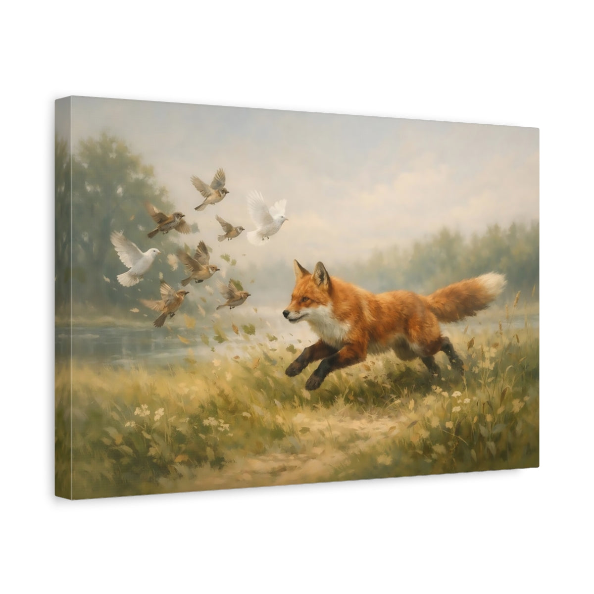 Landscape Wildlife Fox Animals - Canvas Wall Art Print