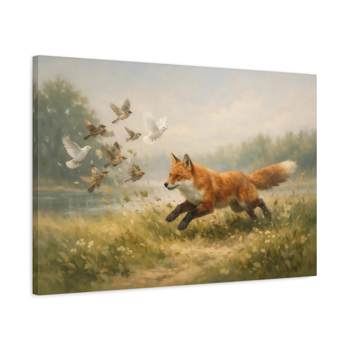 Landscape Wildlife Fox Animals - Canvas Wall Art Print