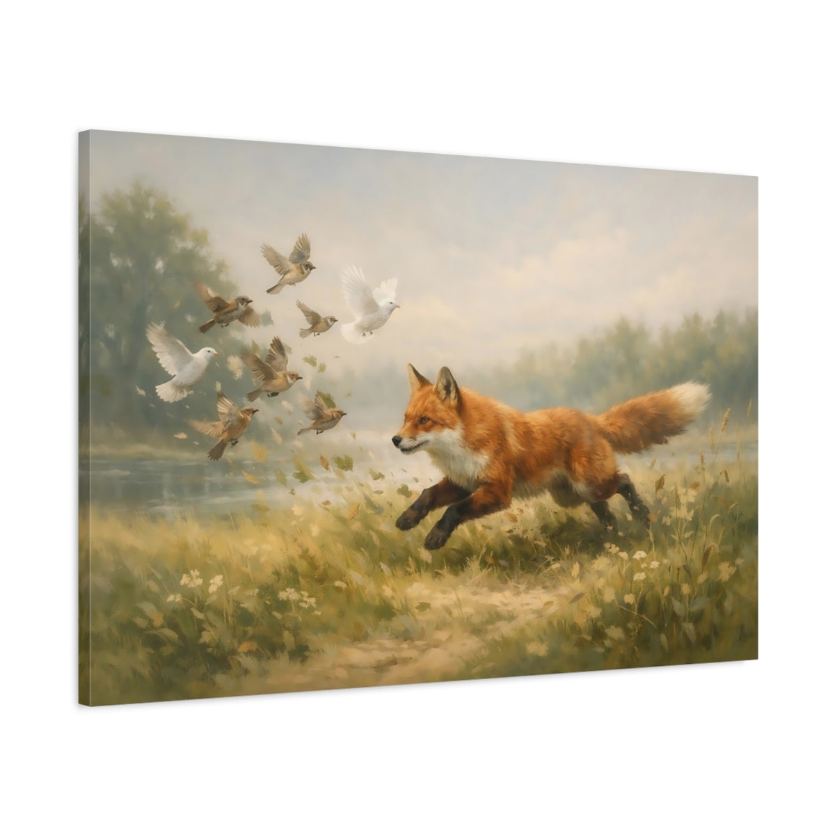 Landscape Wildlife Fox Animals - Canvas Wall Art Print