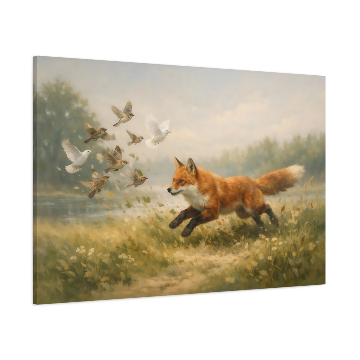 Landscape Wildlife Fox Animals - Canvas Wall Art Print
