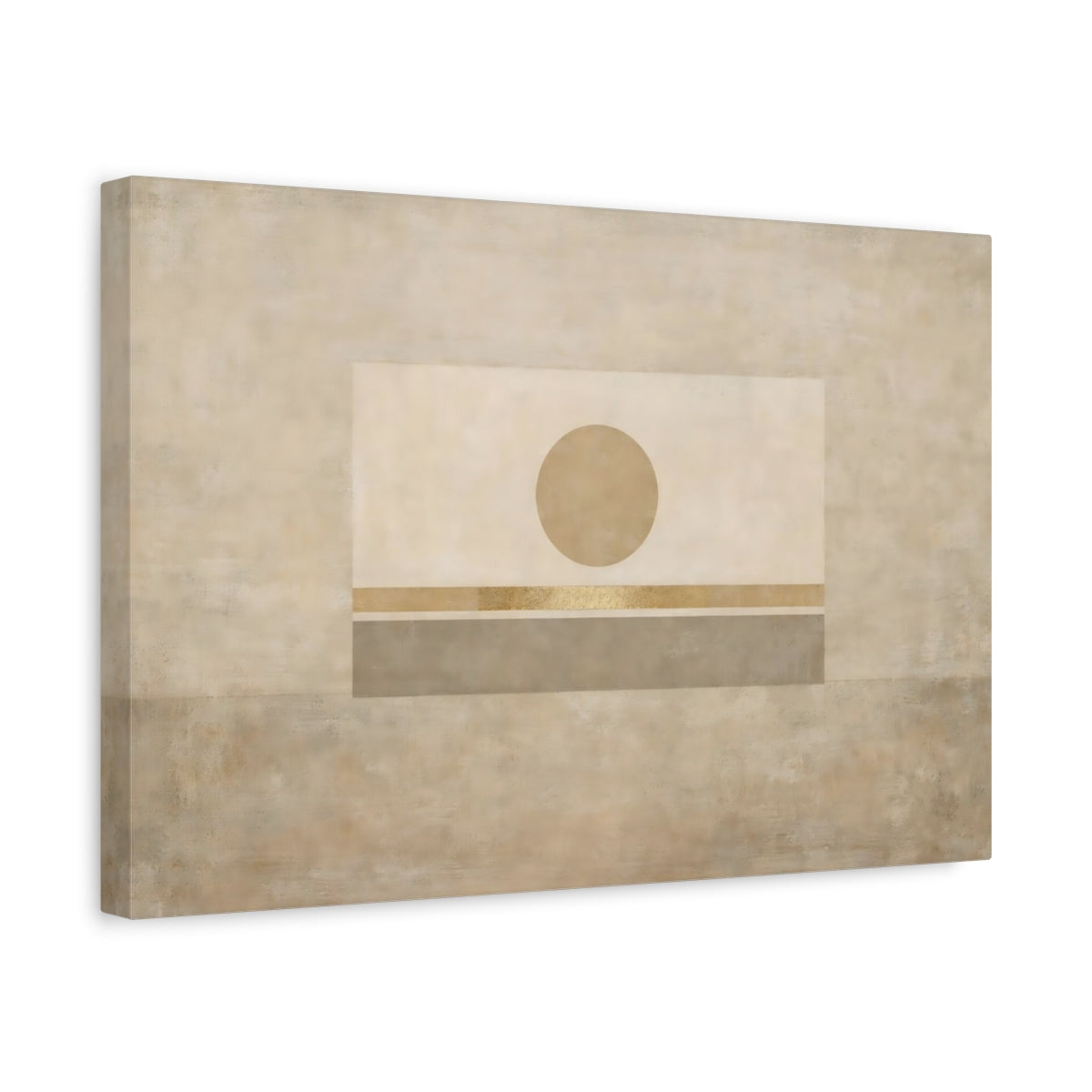 Side Mockup 4. Vintage Neutral Abstract shown as stretched canvas wall art