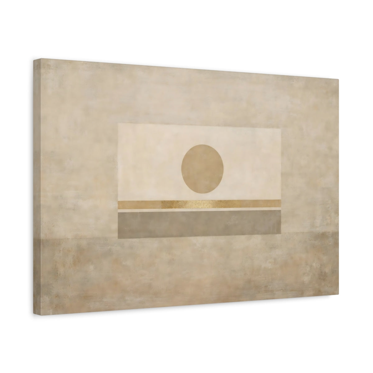 Side Mockup 3. Vintage Neutral Abstract shown as stretched canvas wall art