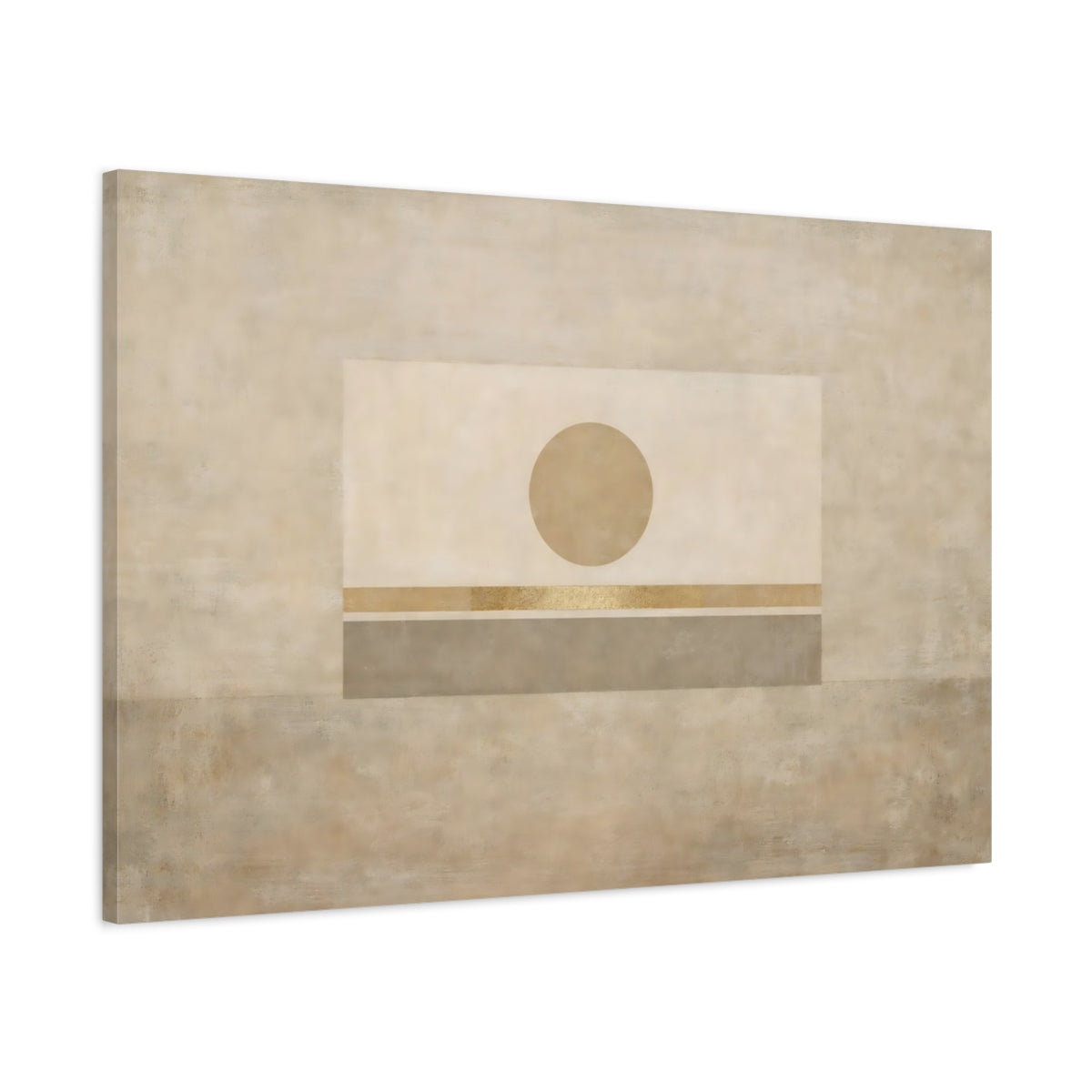 Side Mockup 1. Vintage Neutral Abstract shown as stretched canvas wall art