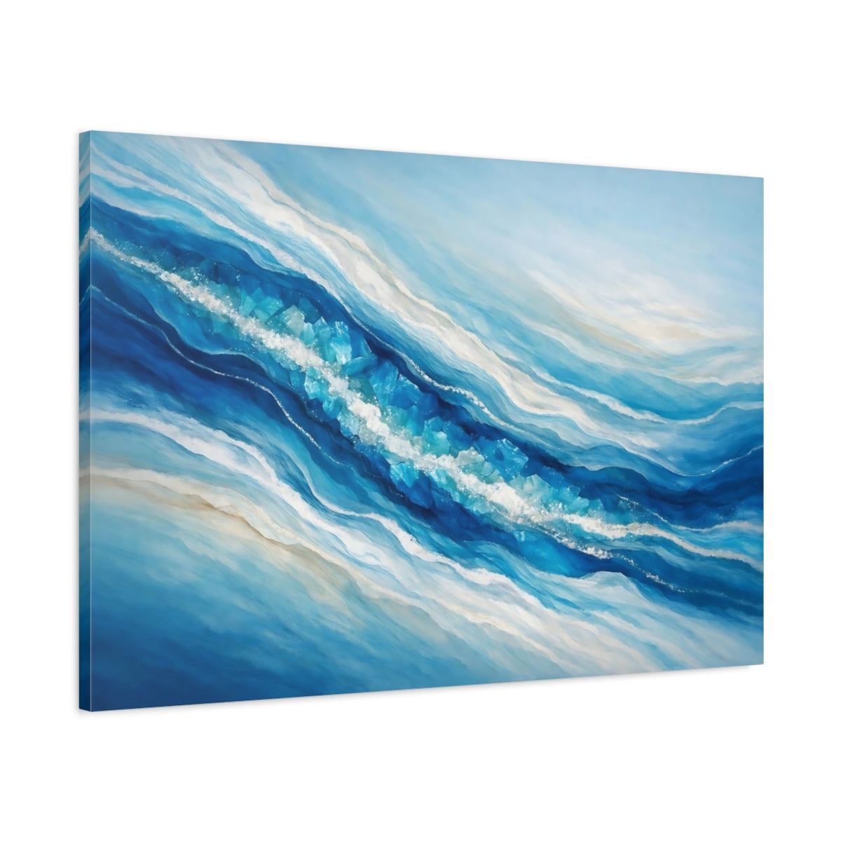 Nature Ice Crystals Blue - Canvas Wall Art Print